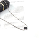 Black Shell Round Cake Pendant Necklace 45+5cm