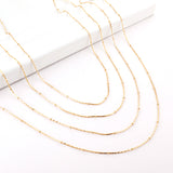 ASON 10pcs/bulk long necklace collar 0.8mm*45cm pendant square clip 2.0 beads matching chain steel color & gold color stainless steel necklace wholesale