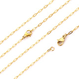 ASON 10pcs/bulk long necklace collar 0.5x2x4.3mm*45cm elongated sweater chain steel color & gold stainless steel necklace wholesale