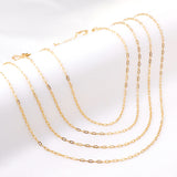 ASON 10pcs/bulk long necklace collar 0.5x2x4.3mm*45cm elongated sweater chain steel color & gold stainless steel necklace wholesale