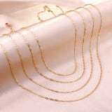 ASON 10pcs/bulk long necklace collar 0.5x2x4.3mm*45cm elongated sweater chain steel color & gold stainless steel necklace wholesale