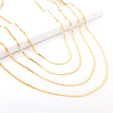 ASON 10pcs/bulk long necklace collar 0.4 wire 2.5mm*55cm razor blade chain with chain Steel Color & Gold Color Stainless Steel Necklace Wholesale