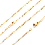 ASON 10pcs/bulk long necklace collar 0.6 wire 2.3mm*60cm wide NK1;1 matching chain steel color & gold stainless steel necklace wholesale