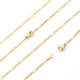 ASON 10pcs/bulk long necklace collar 0.4 wire 1.4mm*45cm side to side sunflower matching chain steel color & gold color stainless steel necklace wholesale