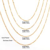 ASON 10pcs/bulk long necklace collar 0.4 wire 1.4mm*45cm side to side sunflower matching chain steel color & gold color stainless steel necklace wholesale