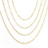 ASON 10pcs/bulk long necklace collar 0.4 wire 1.4mm*45cm side to side sunflower matching chain steel color & gold color stainless steel necklace wholesale