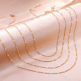 ASON 10pcs/bulk long necklace collar 0.4 wire 1.4mm*45cm side to side sunflower matching chain steel color & gold color stainless steel necklace wholesale