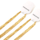 ASON 10pcs/bulk long necklace collar 0.9mm*45cm side to side sunflower matching chain steel color & gold color stainless steel necklace wholesale