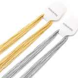 ASON 10pcs/bulk long necklace collar 0.6 wire 2.3mm*60cm wide NK1;1 matching chain steel color & gold stainless steel necklace wholesale