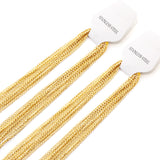 ASON 10pcs/bulk long necklace collar 0.6 wire 2.3mm*60cm wide NK1;1 matching chain steel color & gold stainless steel necklace wholesale