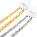 ASON 10pcs/bulk long necklace collar 0.5x2x4.3mm*45cm elongated sweater chain steel color & gold stainless steel necklace wholesale