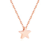 Rose Gold & Gold & Steel Glossy Star Pendant Necklace