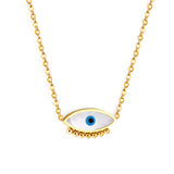 7 steel beads + eyes accessories necklace 45+5cm gold color