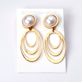 Polished White Pearl Earrings Dangle