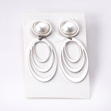 Polished White Pearl Earrings Dangle