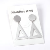 14mm Round + 26*32mm Triangle Smooth Earrings