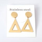 14mm Round + 26*32mm Triangle Smooth Earrings