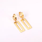 3x12mm earclips + 9.5x25mm rectangular glossy earrings