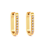 Rectangular Round Earrings with Diamonds 12*21.5mm