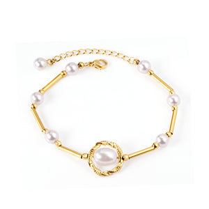 Pearls bracelet 16+5cm gold