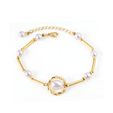 Pearls bracelet 16+5cm gold