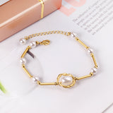 Pearls bracelet 16+5cm gold