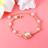 Pearls bracelet 16+5cm gold