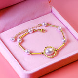 Pearls bracelet 16+5cm gold