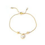 Pearls + heart-shaped pearl accessories bracelet 17 + 3cm gold color