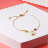 Pearls + heart-shaped pearl accessories bracelet 17 + 3cm gold color