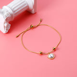 Pearls + heart-shaped pearl accessories bracelet 17 + 3cm gold color