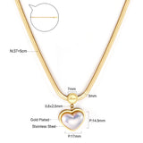 Heart pearl pendant necklace 37+5cm gold color