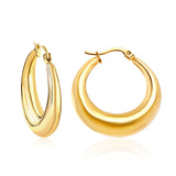 Boucles d'oreilles minimalistes en acier inoxydable pour femmes, couleur or, cercle en métal, Vintage, bijoux de fête pour filles, cadeaux 