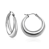 Minimalist Stainless Steel Round Large Stud Earrings