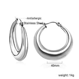 Minimalist Stainless Steel Round Large Stud Earrings