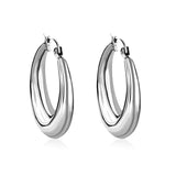 Boucles d'oreilles minimalistes en acier inoxydable pour femmes, couleur or, cercle en métal, Vintage, bijoux de fête pour filles, cadeaux 