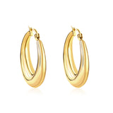 Boucles d'oreilles minimalistes en acier inoxydable pour femmes, couleur or, cercle en métal, Vintage, bijoux de fête pour filles, cadeaux 