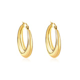 Boucles d'oreilles minimalistes en acier inoxydable pour femmes, couleur or, cercle en métal, Vintage, bijoux de fête pour filles, cadeaux 