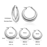 Minimalist Stainless Steel Round Large Stud Earrings