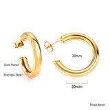 ASON Semicircle Stud Earrings Smooth Stainless Steel Ear Stud for Women Fashion Jewelry Trendy Jewelry Accessories