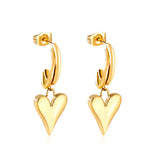 C-Shaped Earrings & Heart Shaped Stud Dangles