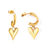 C-Shaped Earrings & Heart Shaped Stud Dangles