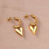 C-Shaped Earrings & Heart Shaped Stud Dangles