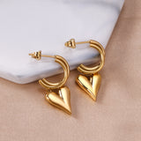 C-Shaped Earrings & Heart Shaped Stud Dangles