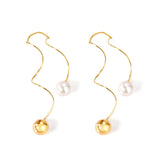 10mm steel beads + 10mm pearl stud earrings