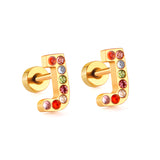 12 pairs Steel/Gold Monogram Screwback Earrings A-Z