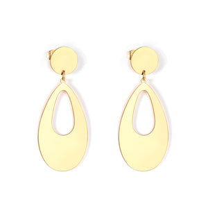 12mm round + 22*40mm oval glossy earrings