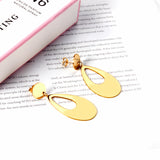 12mm round + 22*40mm oval glossy earrings