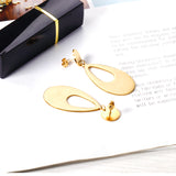 12mm round + 22*40mm oval glossy earrings