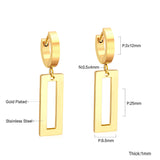 3x12mm earclips + 9.5x25mm rectangular glossy earrings